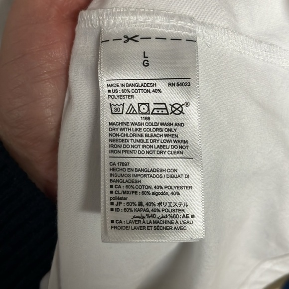 Old Navy size large white and blue Reagan long sleeve t-shirt - Picture 4 of 5